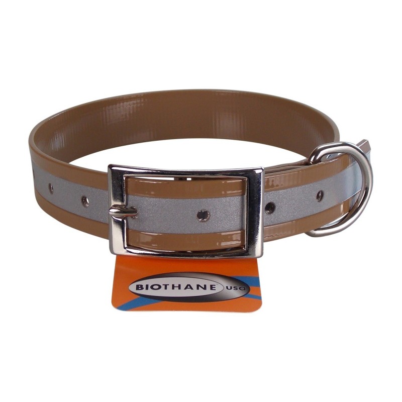 Jokidog | Chien | Collier réfléchissant biothane Marron clair