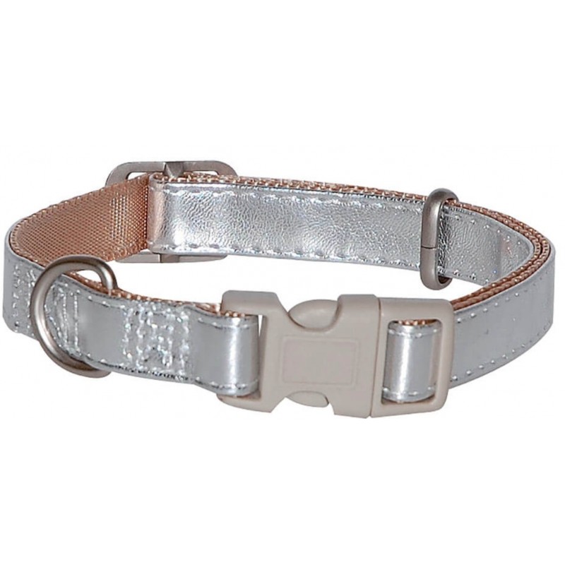 Collier pour chien verni Silver Moon Argenté