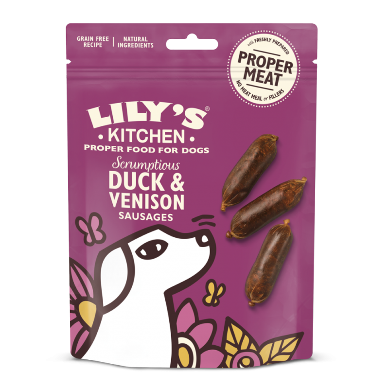 LILY'S KITCHEN MINI SAUCISSES AU CANARD ET AU CHEVREUIL