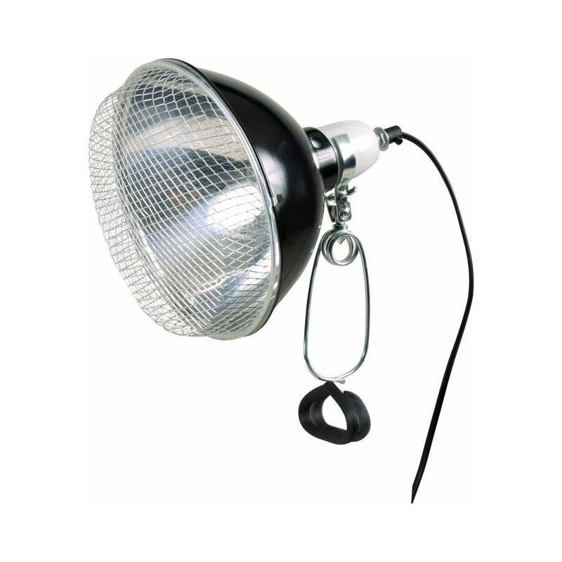 Lampe reflecteur à pince avec la grille de sécurité Dimensions: ø 25 Puissance maxi: 250 W