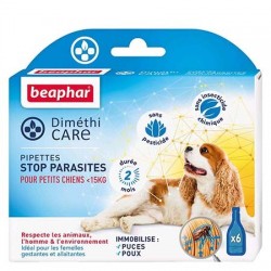 Beaphar | Chien | DimethiCARE 6 pipettes antiparasitaire naturelles Chien de -15 kg