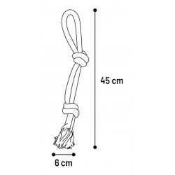 jouet corde à tirer 2 nœuds 45 cm gris foncé