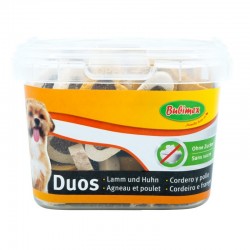 Bubimex | Duos - Boîte de friandises pour chien | Cœurs fourrés goût poulet et agneau | 140 g