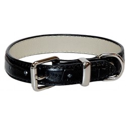 Vivog | Chien | Collier effet croco Dundy | Noir