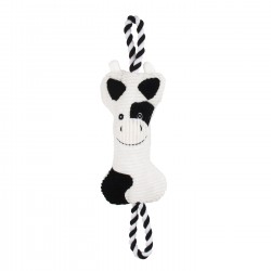 Bubimex | Jouet pour chien 2 en 1 peluche vache avec corde