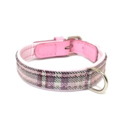 La Cinopelca | Chien | Collier écossais cuir de veau | Rose