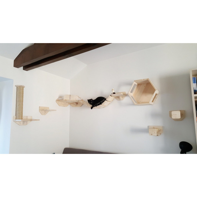 Parc'Wood | Chat | Parcours mural en bois pour chat