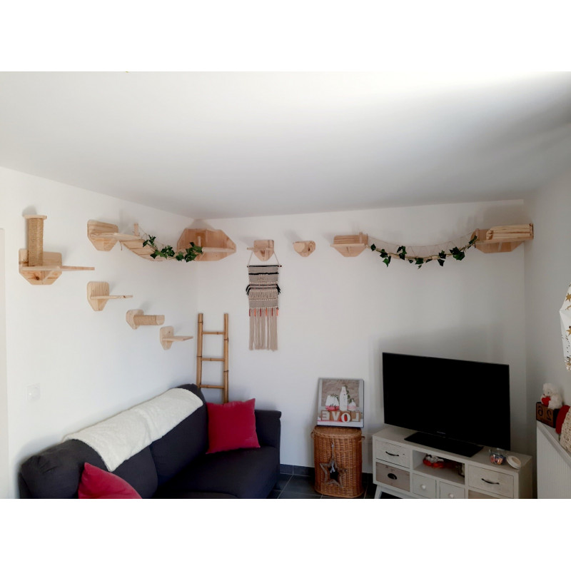 Parc'Wood | Chat | Parcours mural en bois pour chat